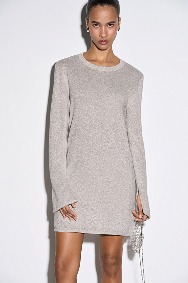 Платье мини с добавлением люрекса