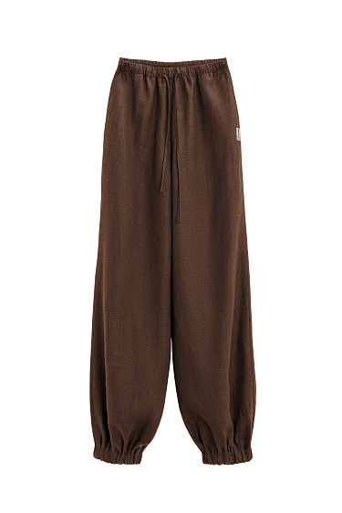 Брюки-джоггеры из 100% льна