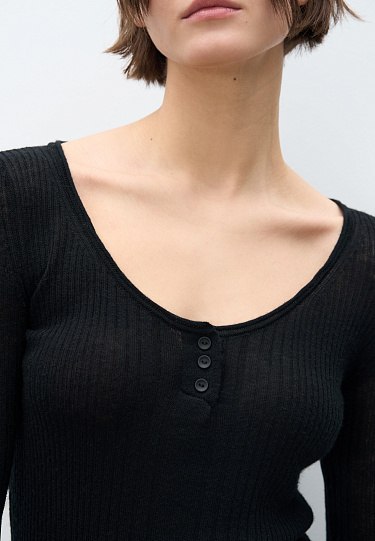 Лонгслив из шерсти мериноса экстрафайн