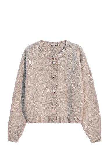 Кардиган из шерсти и кашемира с узором аргайл