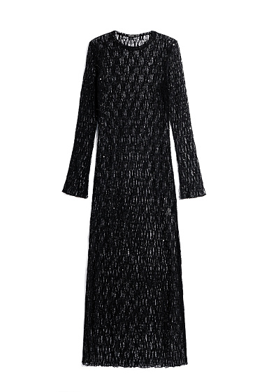 Кружевное платье макси с пайетками