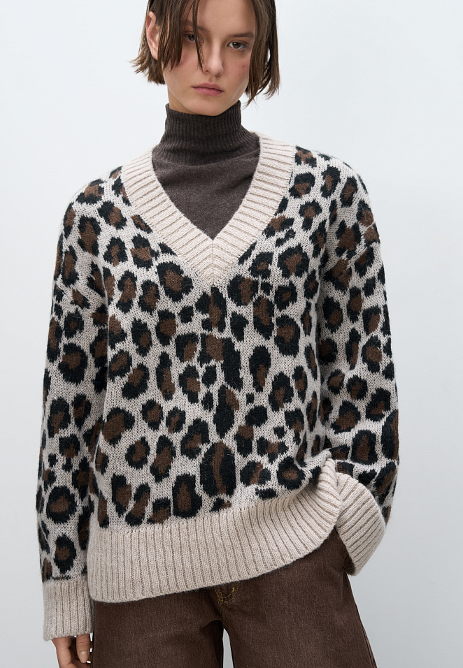 Трикотажный джемпер с жаккардом