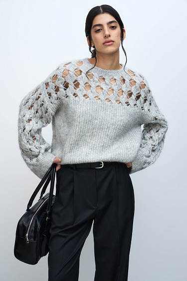 Джемпер с фактурным переплетением