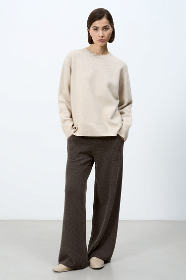 Джемпер из кашемира и шерсти с удлиненной спинкой