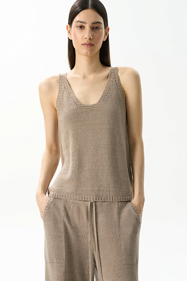 Трикотажный топ из 100% льна