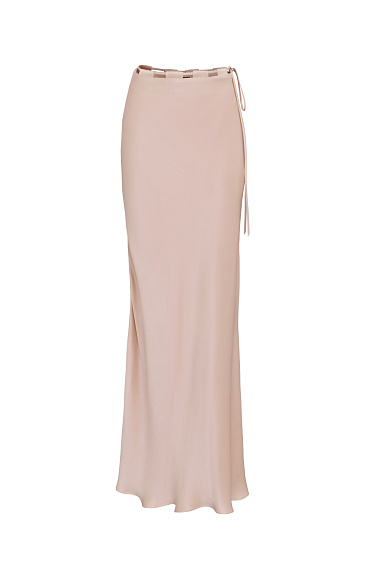 Атласная макси юбка из 100% вискозы с поясом