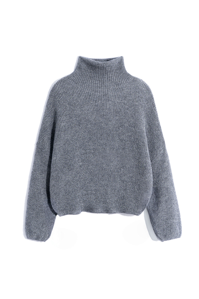 Укороченный мохеровый джемпер с люрексом 