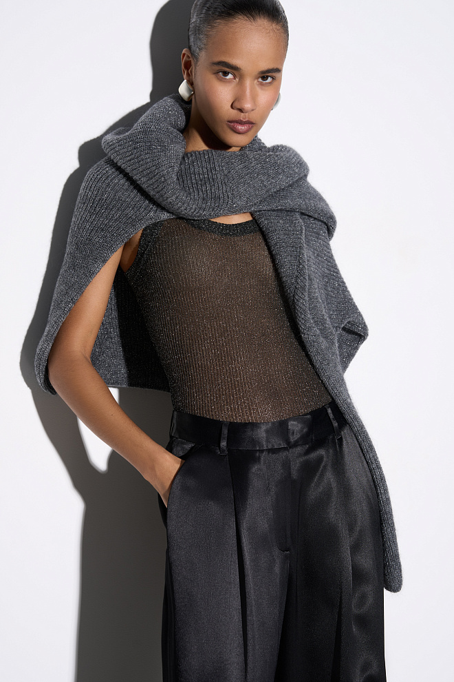 Трикотажный топ с люрексом