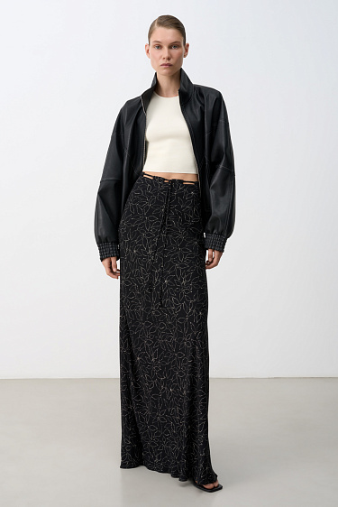 Принтованная юбка макси