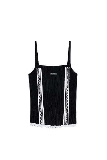 Топ с лампасами и кружевом