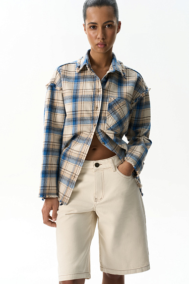 Джинсовые шорты-бермуды из 100% хлопка