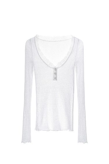 Лонгслив из хлопка с кружевом