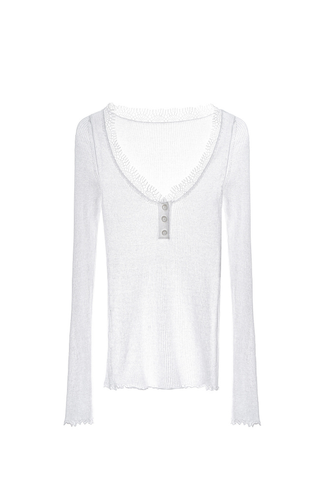 Лонгслив из хлопка с кружевом