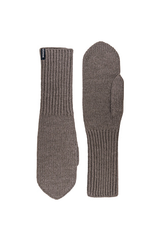 коричневый Трикотажные варежки из шерсти альпака. Изделие декорировано брендированным ярлыком.