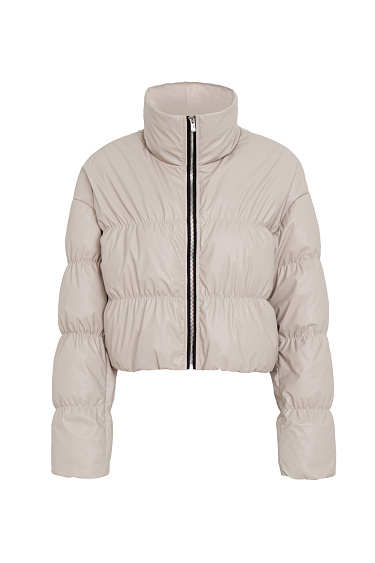 Укороченная куртка из экокожи