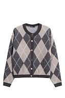 Кардиган из кашемира с узором аргайл, S