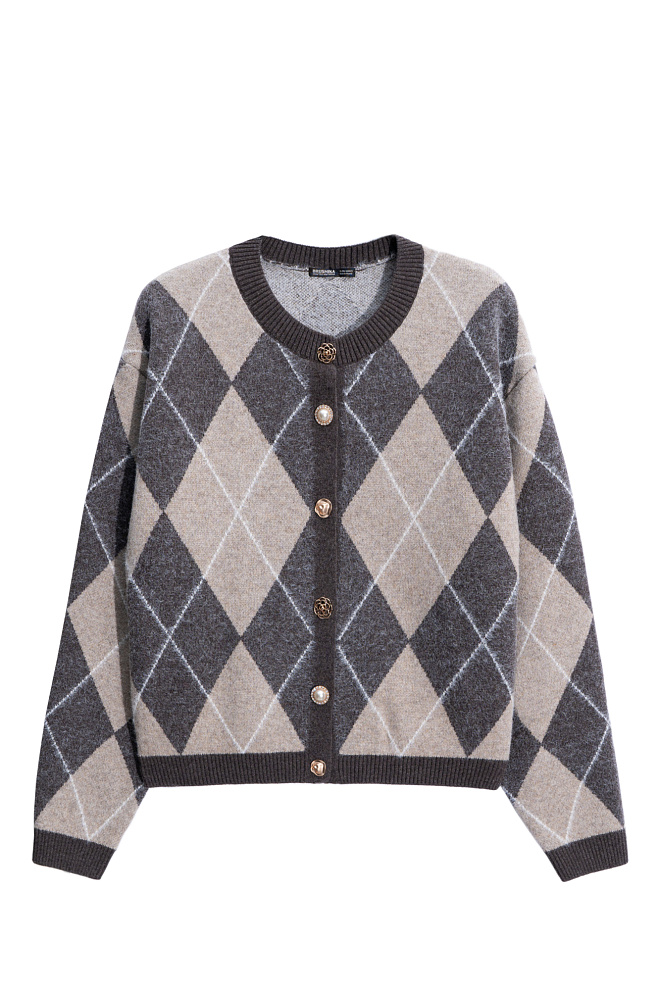 Кардиган из кашемира с узором аргайл