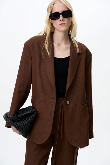 Oversize жакет из 100% льна