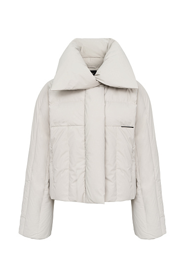 Короткий пуховик с воротником-стойкой