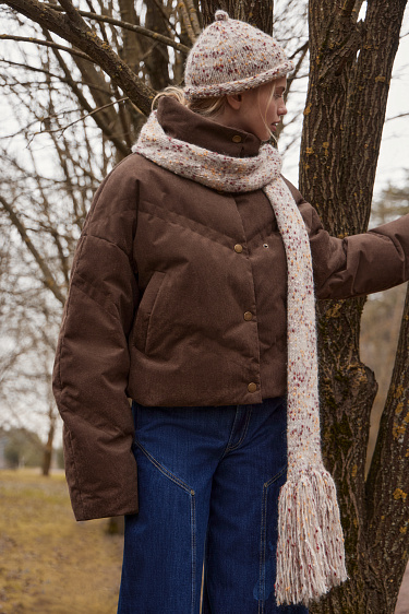 Шапка с шерстью альпака