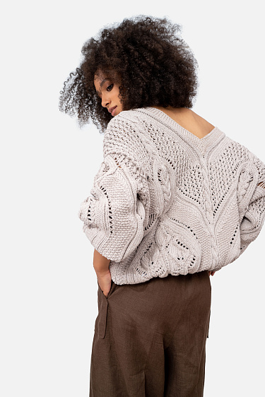 Ажурный джемпер из хлопка
