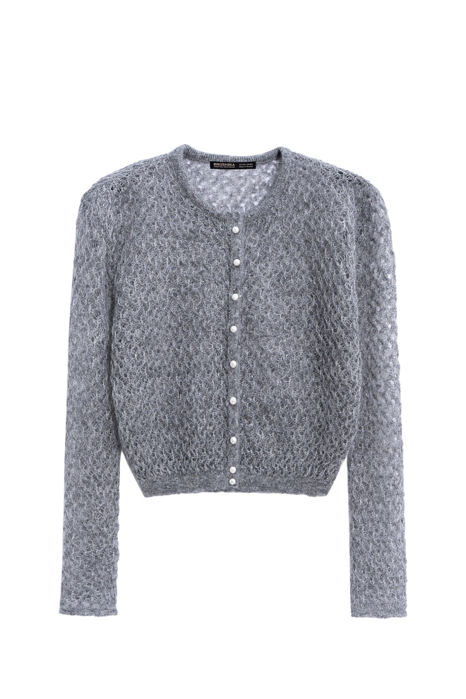 Ажурный кардиган с пайетками
