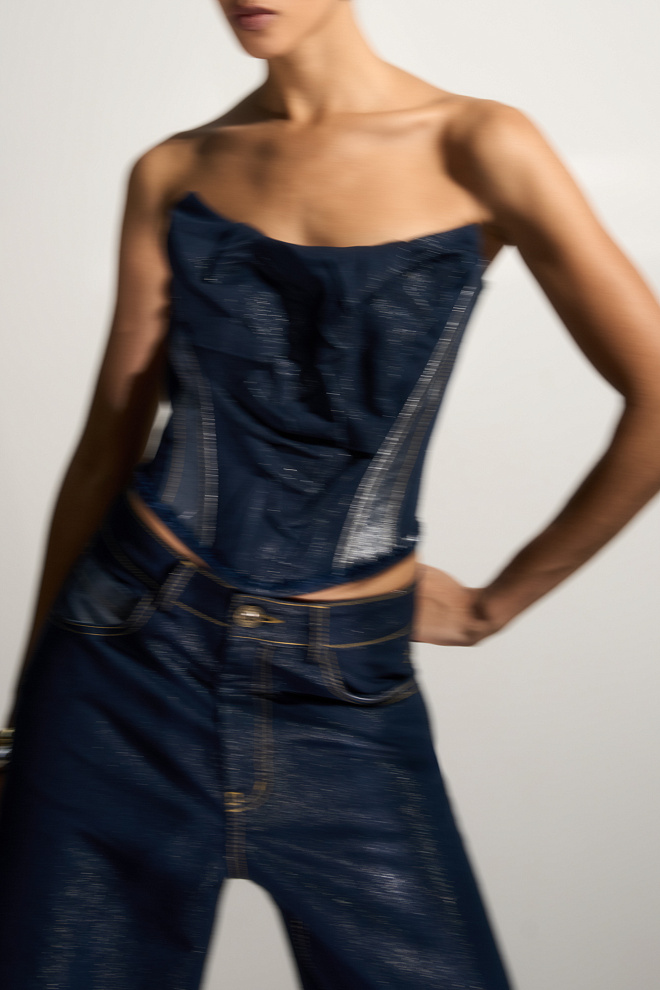 Джинсы с люрексом