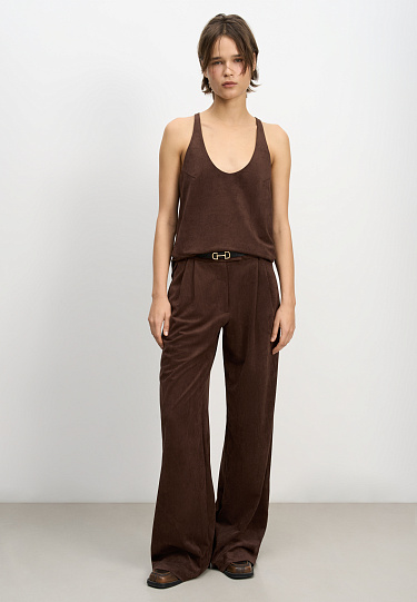 Брюки с отделкой под замшу