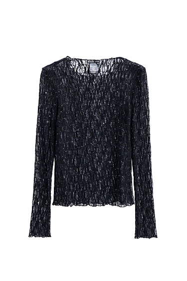 Кружевной лонгслив с пайетками