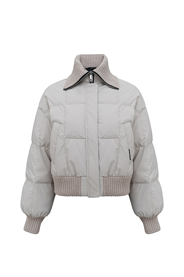 Бомбер с трикотажным воротником