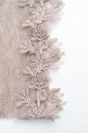 Юбка макси с кружевом из шерсти мериноса