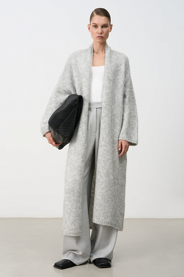 Длинный кардиган с добавлением мохера
