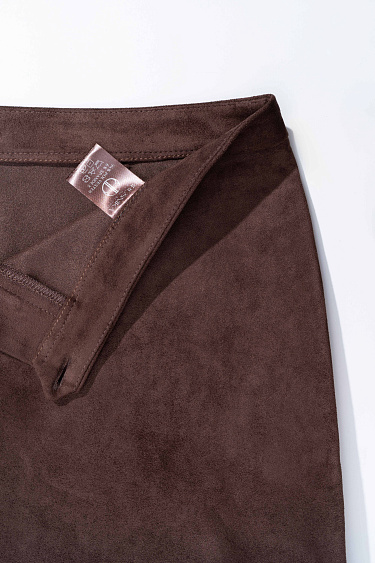 Юбка мини с отделкой под замшу