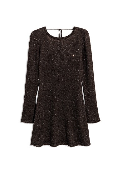 Платье мини с пайетками и открытой спиной