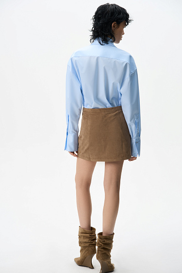 Юбка мини с отделкой под замшу