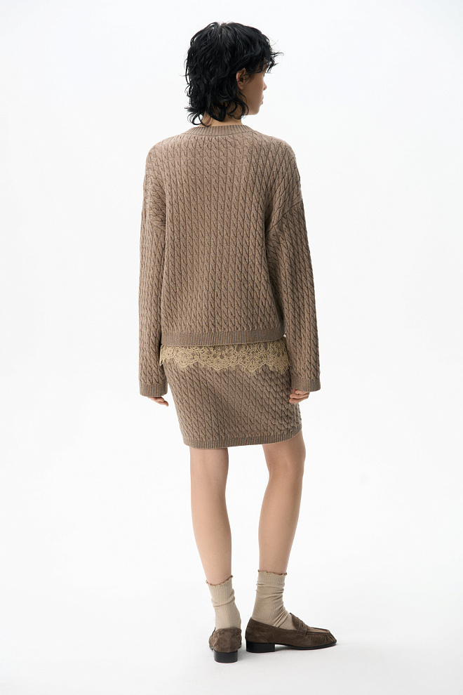 Юбка мини из шерсти мериноса экстрафайн