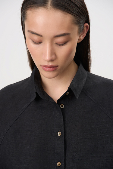 Рубашка из 100% льна с рукавом реглан