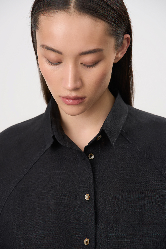 Рубашка из 100% льна с рукавом реглан