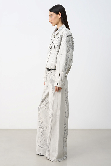 Расклешенные джинсы с принтом