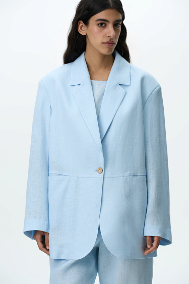 Oversize жакет из 100% льна