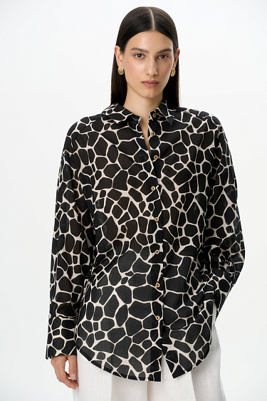Принтованная рубашка из 100% хлопка