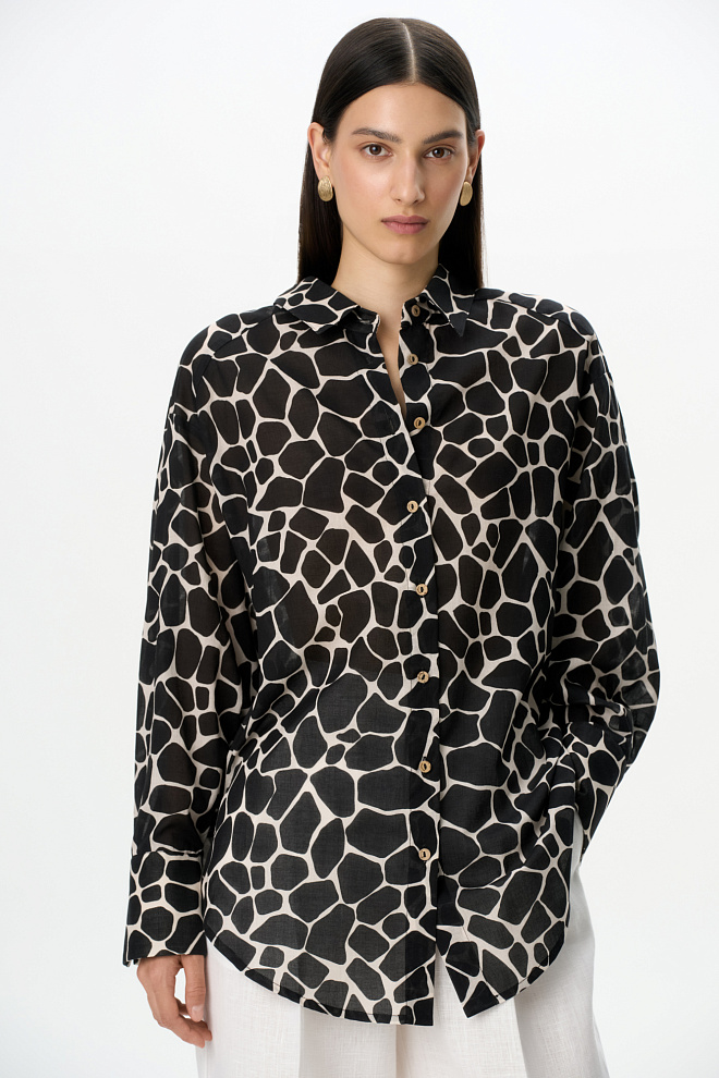 Принтованная рубашка из 100% хлопка