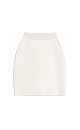 Трикотажная юбка длины мини из смесовой шерсти с добавлением кашемира. Модель приталенногоо силуэта с эластичным поясом в рубчик.