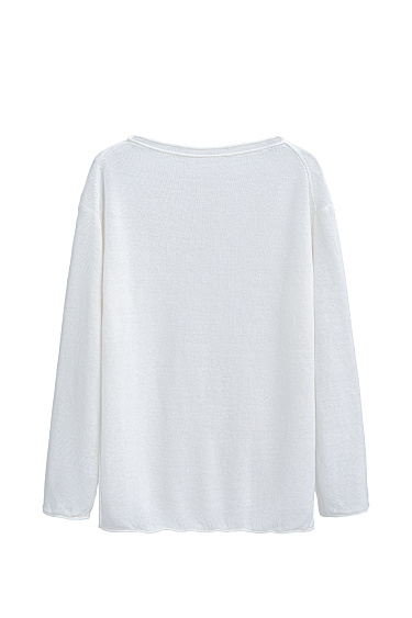 Джемпер из 100% льна с горловиной лодочкой