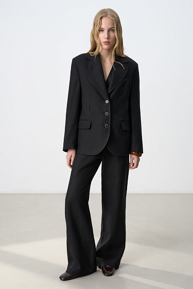 Однобортный жакет из 100% льна