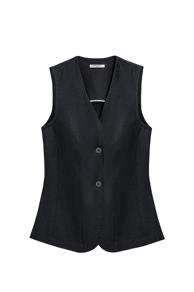 Удлиненный жилет из 100% льна