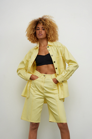 Джинсовые шорты-бермуды