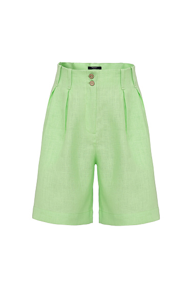 Шорты из 100% льна с высокой посадкой