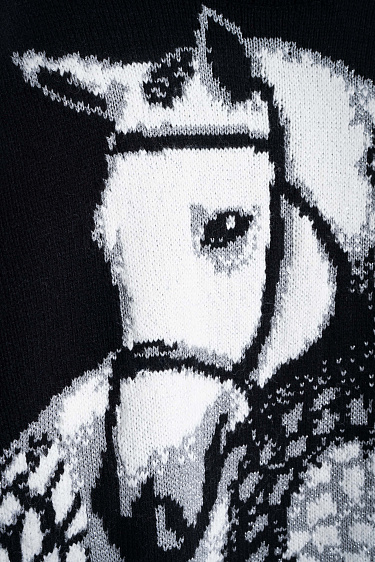 Джемпер с принтом лошади