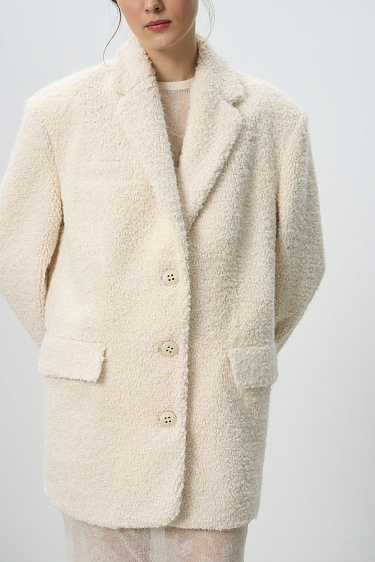 Шуба из экомеха с поясом